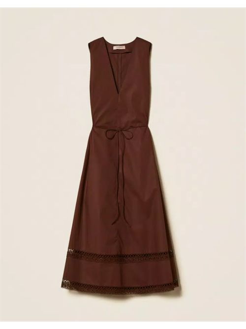 MACRAME DRESS TWIN SET | 261TT225012110 COFFEE LIQ.